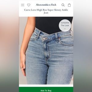 Curve Love High Rise Super Skinny Ankle Jean w/ criss-cross waistband - 28